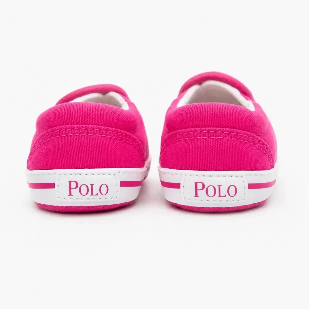 Ralph Lauren Baby Girls Pink Canvas Slip-On Shoes Sz US 1 New Without Tags NWOT